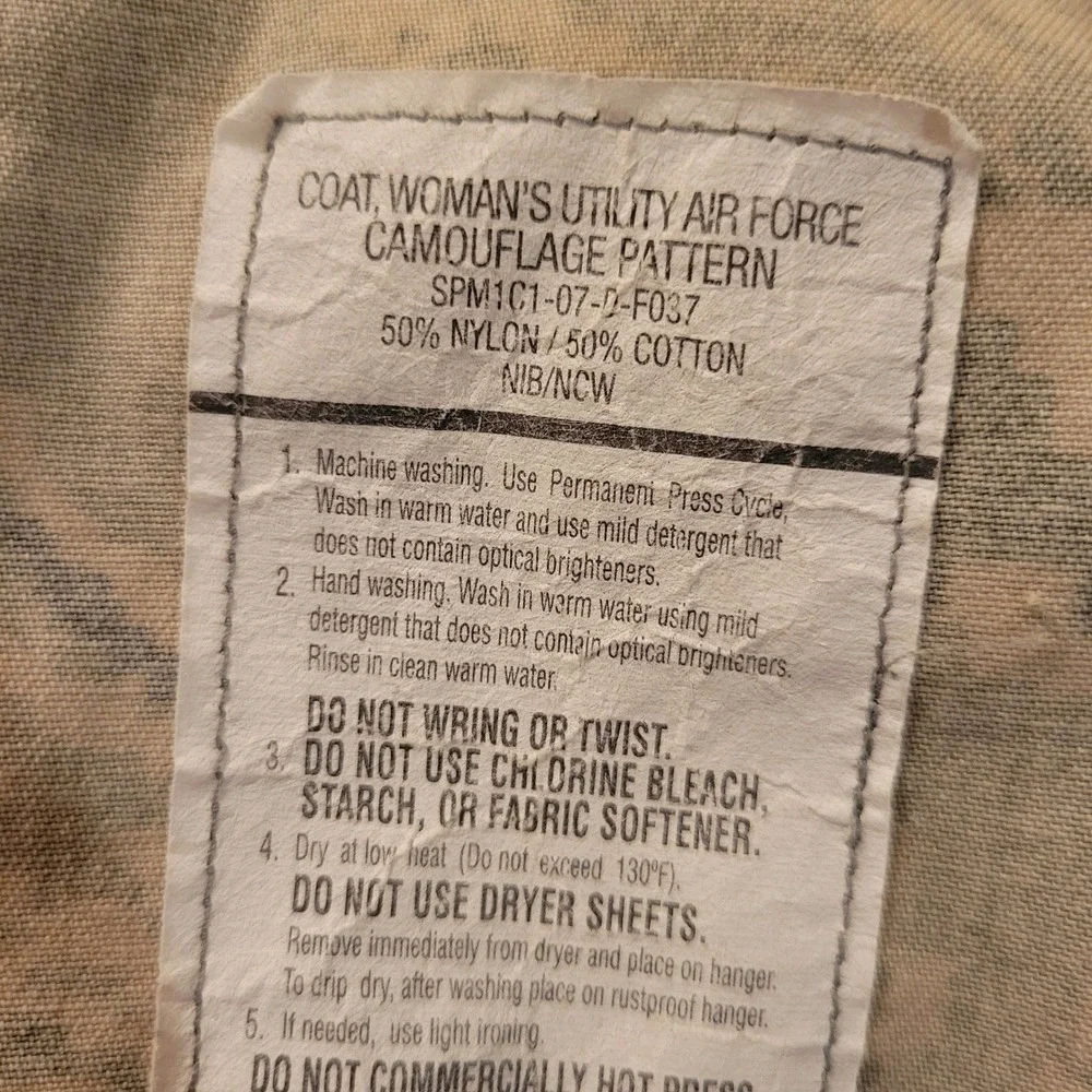 4 US Air Force 10R Utility Coat Grey‎ Digital Tiger Stripe Camo Jacket Military